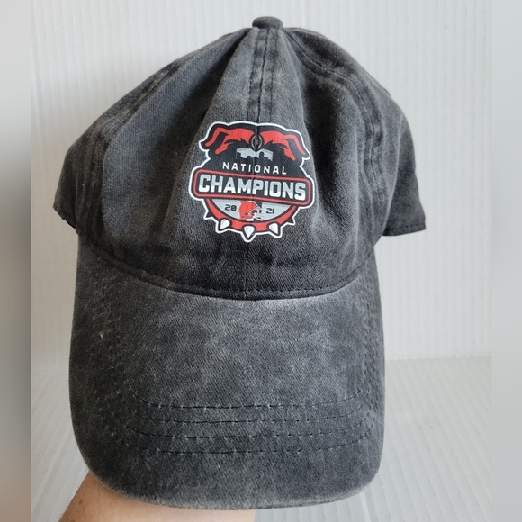 Georgia Bulldogs National Championship 2021 Heathered Gray Baseball Hat Cap - Picture 1 of 6